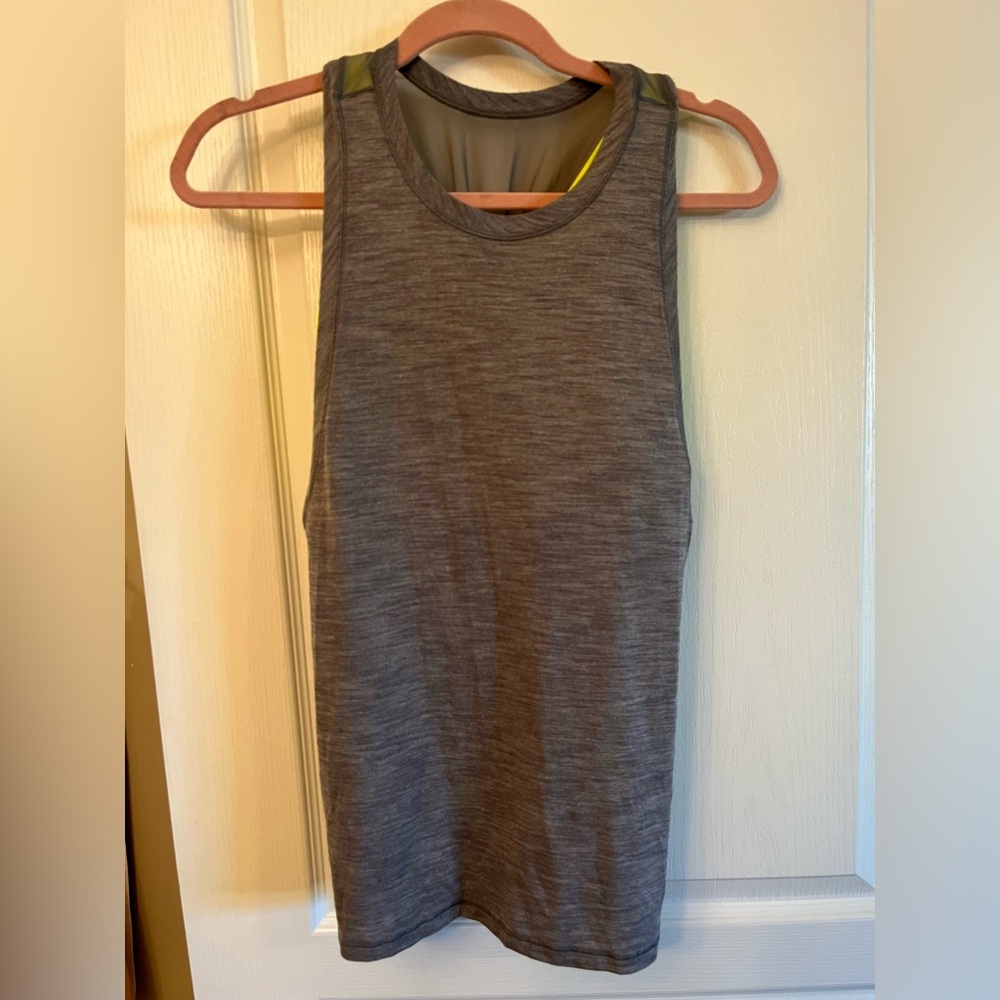 EUC grey and neon green lulu top